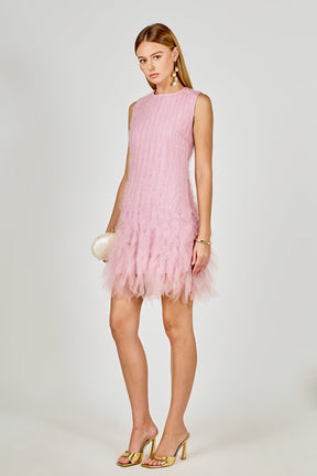 ENDLESS ROSE - Tulle Ruffled Mini Dress - DRESSES available at Objectrare