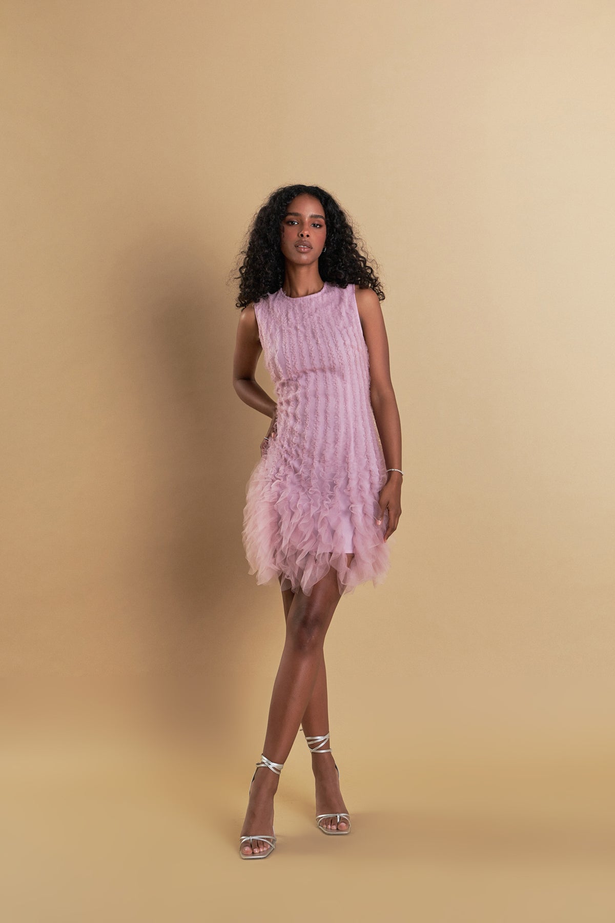 ENDLESS ROSE - Tulle Ruffled Mini Dress - DRESSES available at Objectrare