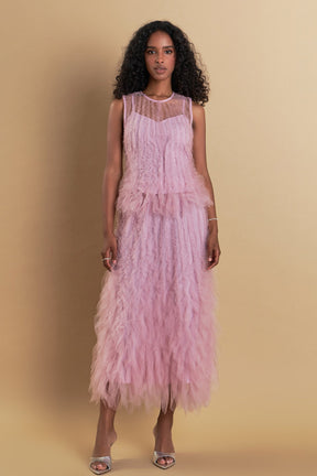 ENDLESS ROSE - Endless Rose - Tulle Ruffled Sleeveless Top - TOPS available at Objectrare