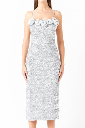 ENDLESS ROSE - Sequins Roses Maxi Dress - DRESSES available at Objectrare