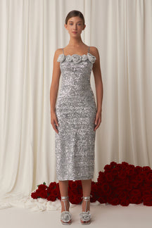 ENDLESS ROSE - Sequins Roses Maxi Dress - DRESSES available at Objectrare