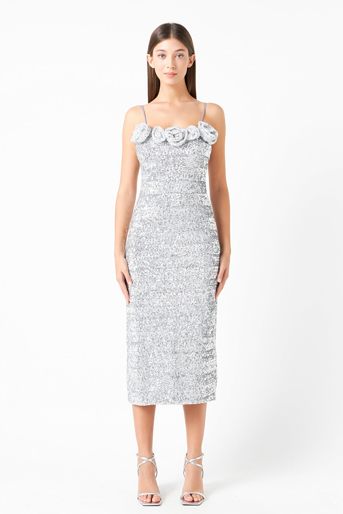 ENDLESS ROSE - Sequins Roses Maxi Dress - DRESSES available at Objectrare