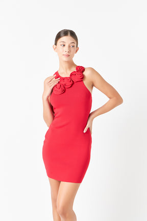 ENDLESS ROSE - Rose Knit Mini Dress - DRESSES available at Objectrare