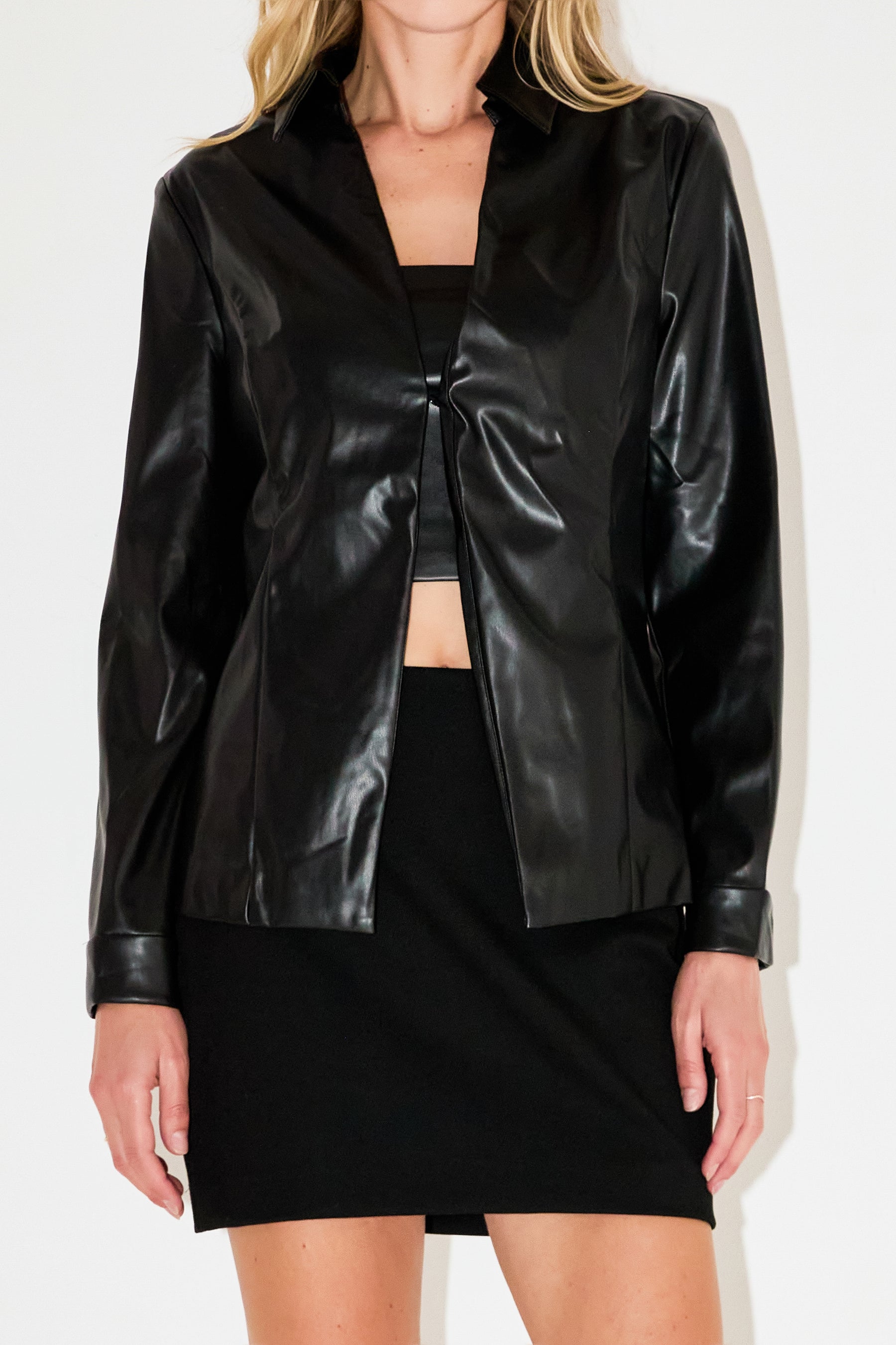 GREY LAB - Faux Leather Jacket Set - JACKETS available at Objectrare