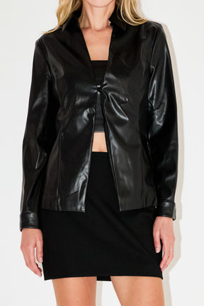 GREY LAB - Faux Leather Jacket Set - JACKETS available at Objectrare