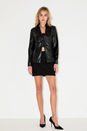 GREY LAB - Faux Leather Jacket Set - JACKETS available at Objectrare