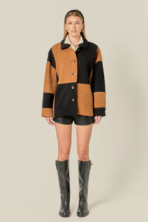 ENGLISH FACTORY - Oversize Teddy Check Jacket - OUTERWEAR available at Objectrare