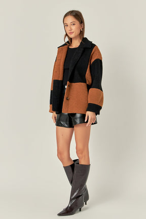ENGLISH FACTORY - Oversize Teddy Check Jacket - OUTERWEAR available at Objectrare