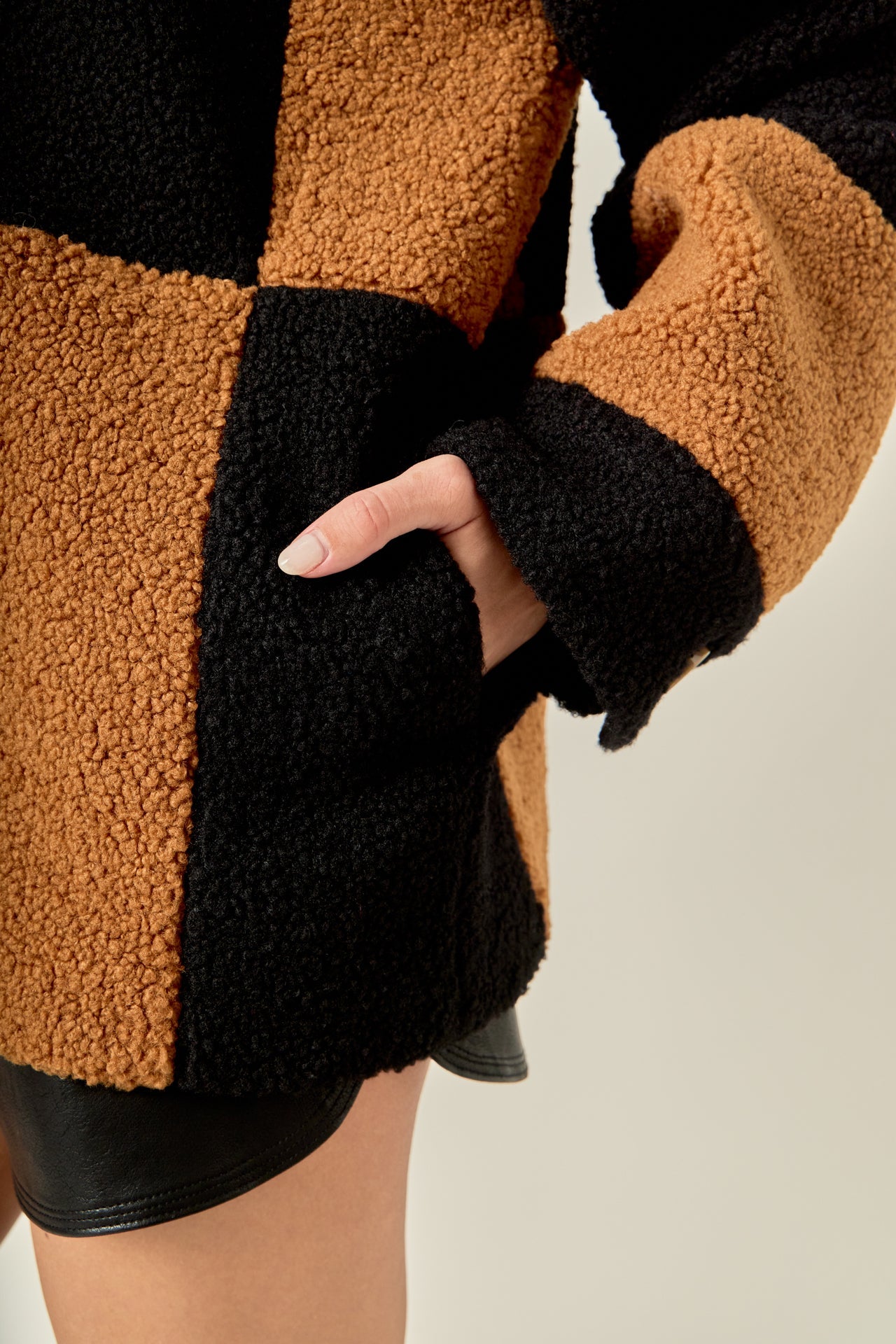 ENGLISH FACTORY - Oversize Teddy Check Jacket - OUTERWEAR available at Objectrare