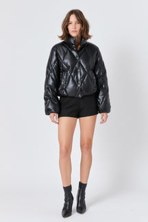 ENDLESS ROSE - Quilted PU Bomber - JACKETS available at Objectrare