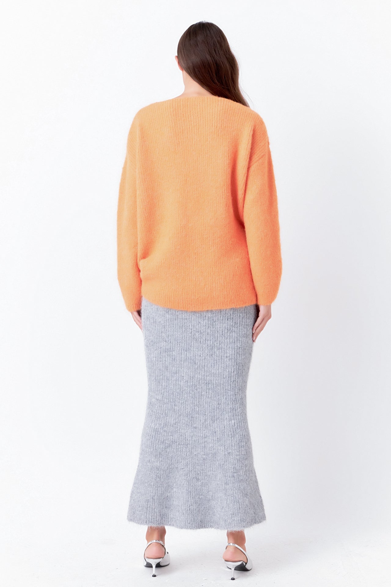 ENDLESS ROSE - Furry V Neck Sweater - SWEATERS & KNITS available at Objectrare