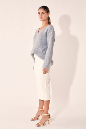 ENDLESS ROSE - Furry V Neck Sweater - SWEATERS & KNITS available at Objectrare