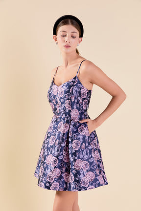 ENDLESS ROSE - Endless Rose - Floral Jacquard Mini Dress - DRESSES available at Objectrare