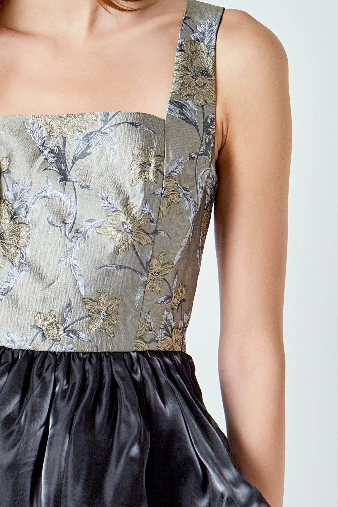 ENDLESS ROSE - Floral Jacquard Midi Dress - DRESSES available at Objectrare