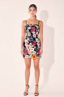 ENDLESS ROSE - Floral Embroidered Mini Dress - DRESSES available at Objectrare