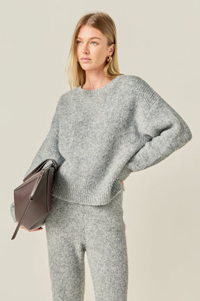 ENGLISH FACTORY - Blend Cropped Fuzzy Sweater - SWEATERS & KNITS available at Objectrare