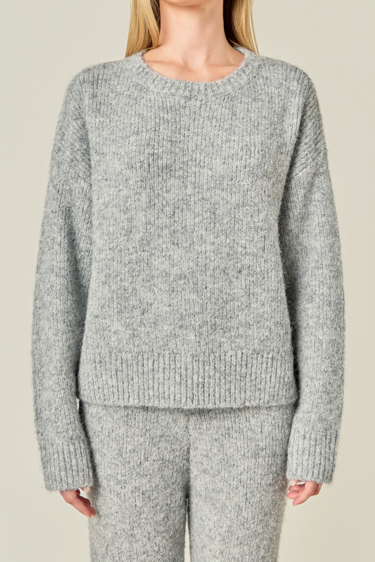 ENGLISH FACTORY - Blend Cropped Fuzzy Sweater - SWEATERS & KNITS available at Objectrare