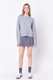 ENGLISH FACTORY - English Factory - Blend Cropped Fuzzy Sweater - SWEATERS & KNITS available at Objectrare