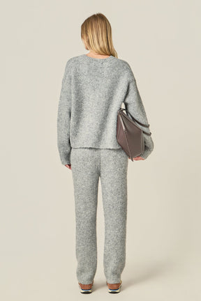 ENGLISH FACTORY - Blend Cropped Fuzzy Sweater - SWEATERS & KNITS available at Objectrare