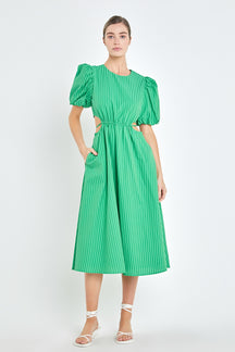 ENGLISH FACTORY - Striped Cutout Maxi Dress - DRESSES available at Objectrare