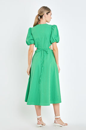 ENGLISH FACTORY - Striped Cutout Maxi Dress - DRESSES available at Objectrare