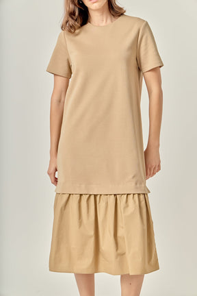 ENGLISH FACTORY - Mixed Media Tee Maxi Dress - DRESSES available at Objectrare