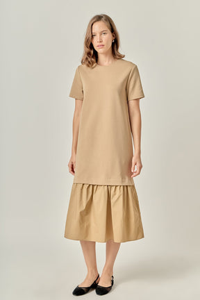 ENGLISH FACTORY - Mixed Media Tee Maxi Dress - DRESSES available at Objectrare