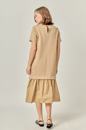 ENGLISH FACTORY - Mixed Media Tee Maxi Dress - DRESSES available at Objectrare