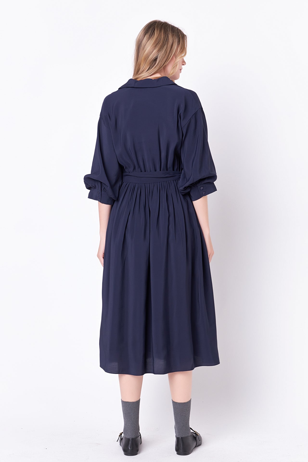 ENGLISH FACTORY - English Factory - Angled Buttoned Wrap Midi Dress - DRESSES available at Objectrare