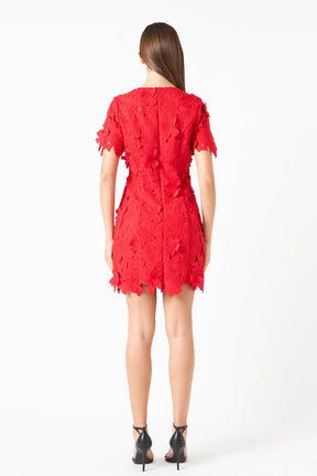 ENDLESS ROSE - Cotton Floral Lace Mini Dress - DRESSES available at Objectrare