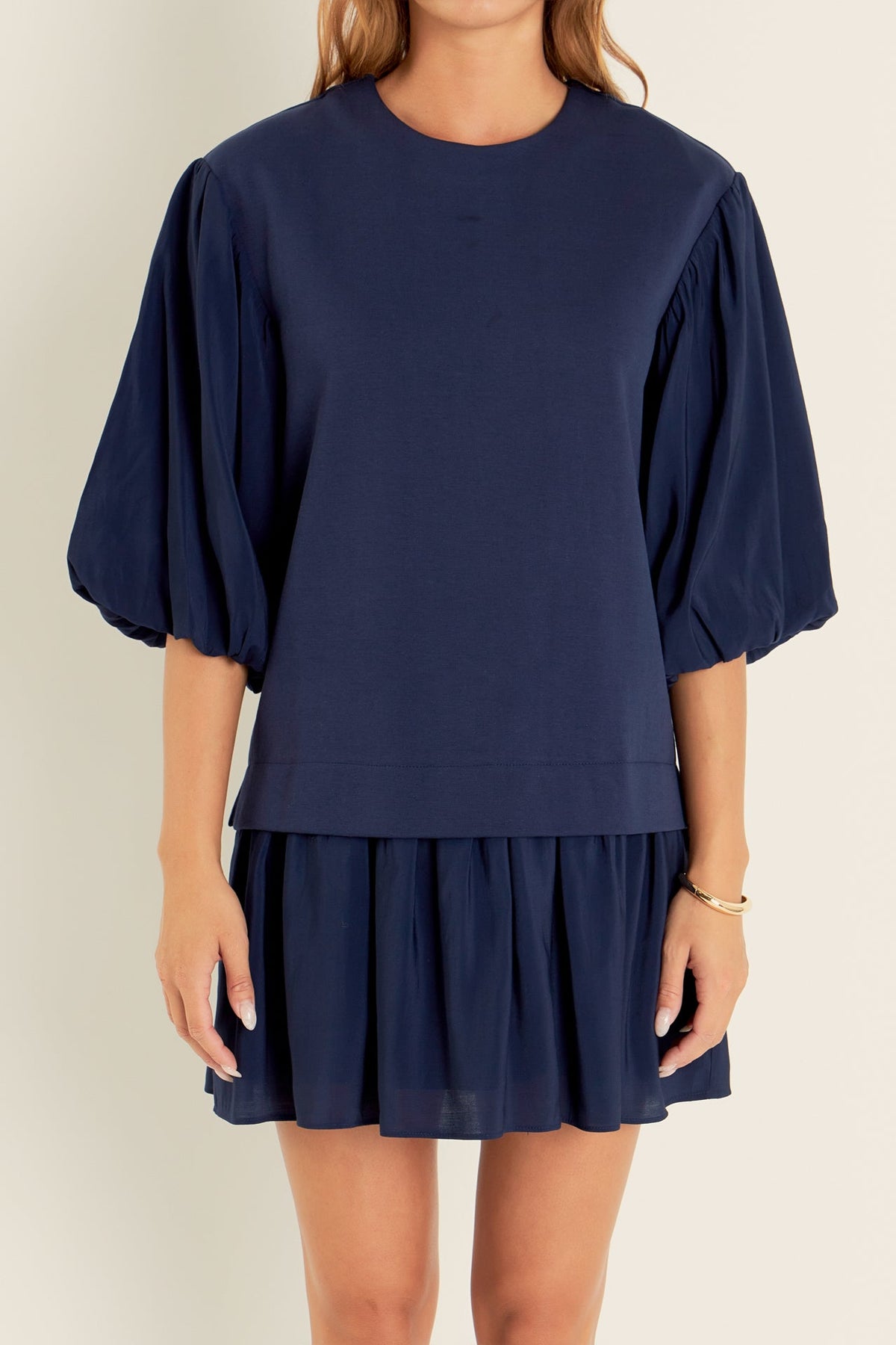 ENGLISH FACTORY - Mixed Media Blouson Mini Dress - DRESSES available at Objectrare