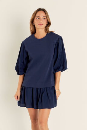 ENGLISH FACTORY - Mixed Media Blouson Mini Dress - DRESSES available at Objectrare