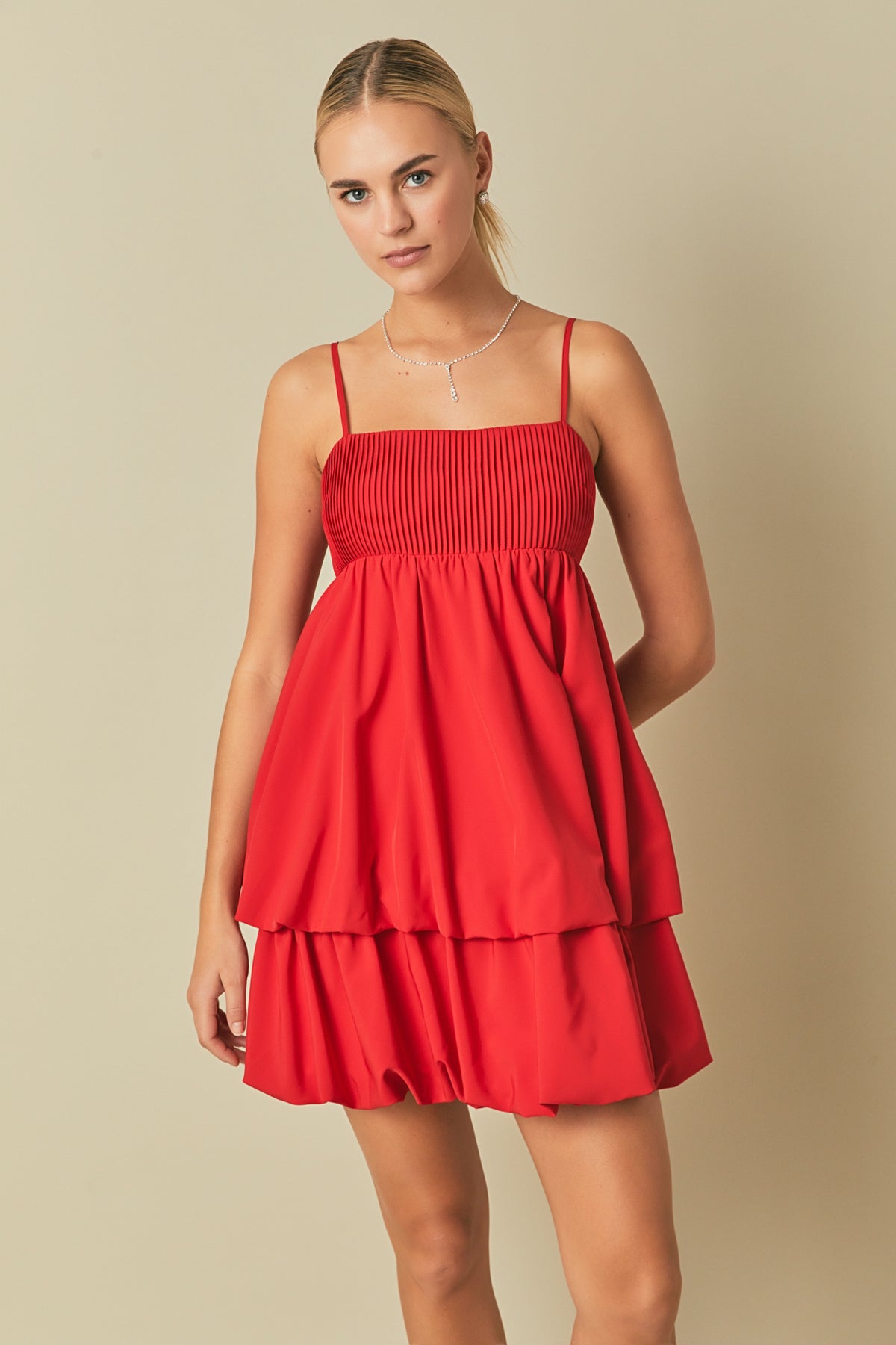 ENDLESS ROSE - Double Blouson Mini Dress - DRESSES available at Objectrare