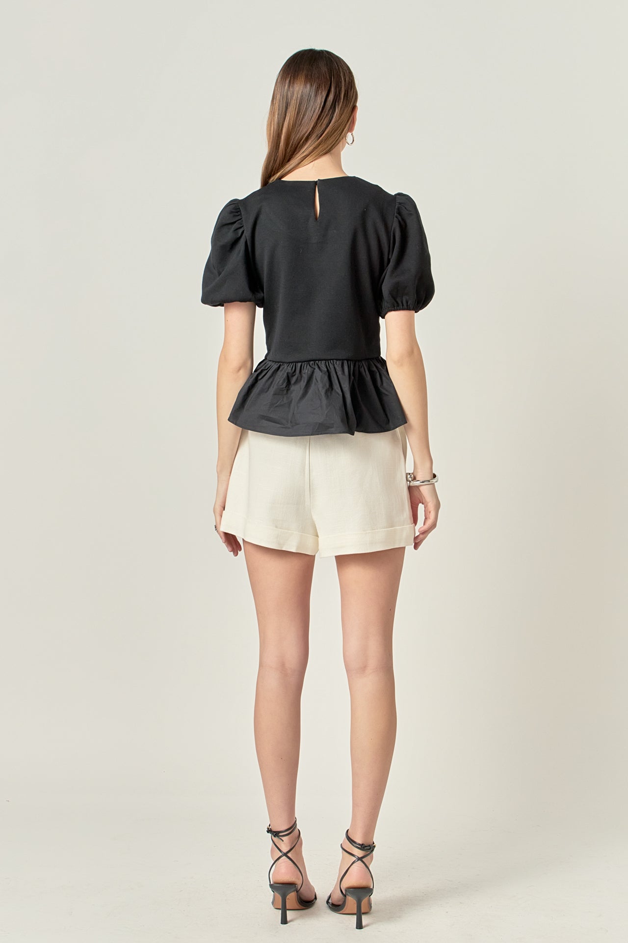 ENGLISH FACTORY - Mixed Media Bubble Top - TOPS available at Objectrare