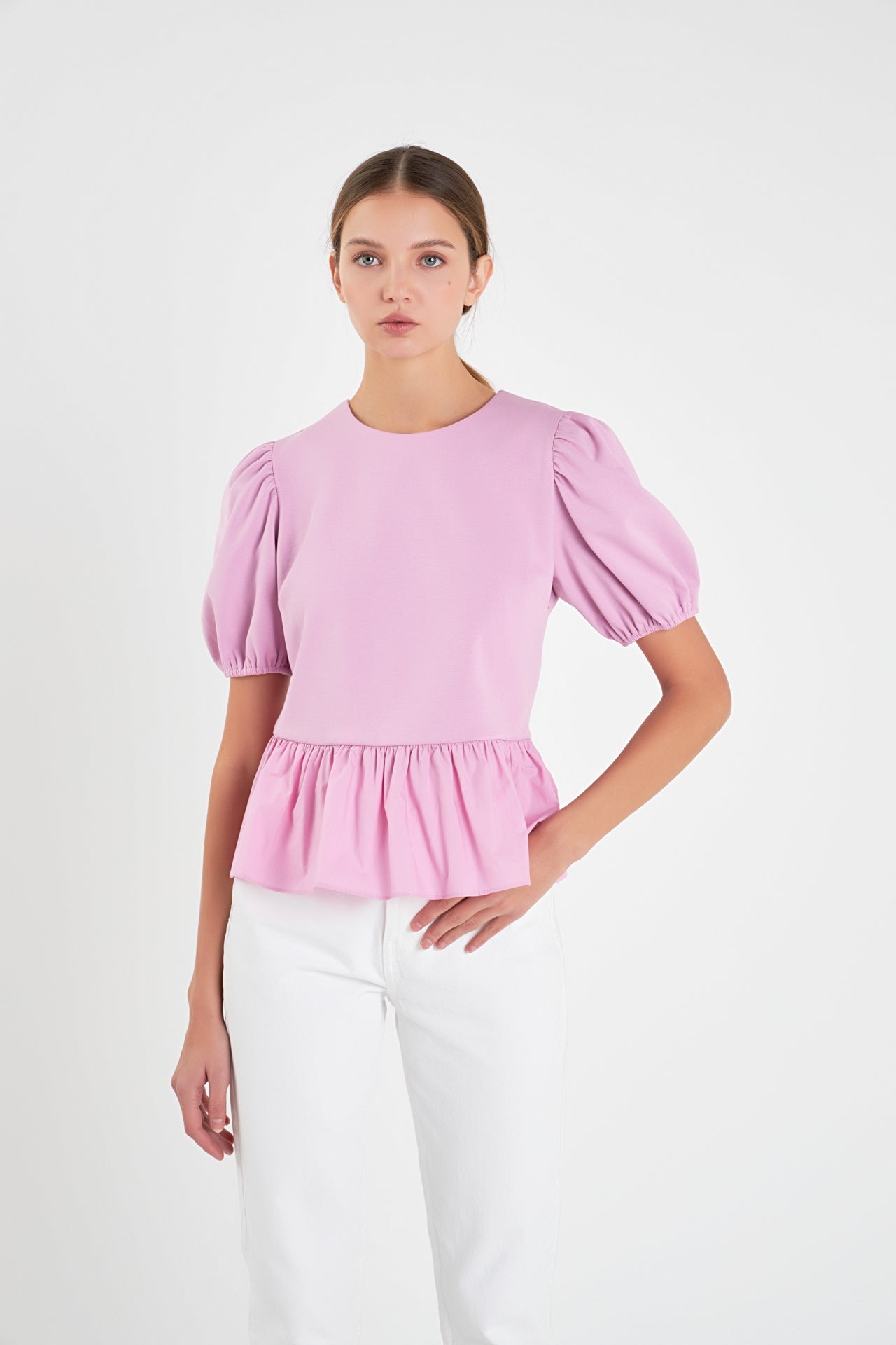 ENGLISH FACTORY - English Factory - Mixed Media Bubble Top - TOPS available at Objectrare