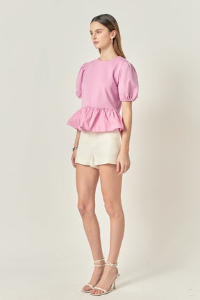 ENGLISH FACTORY - Mixed Media Bubble Top - TOPS available at Objectrare