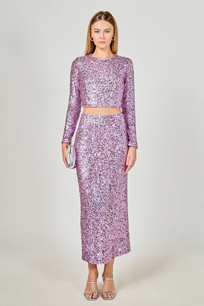 ENDLESS ROSE - Sequined Open Back Top - TOPS available at Objectrare