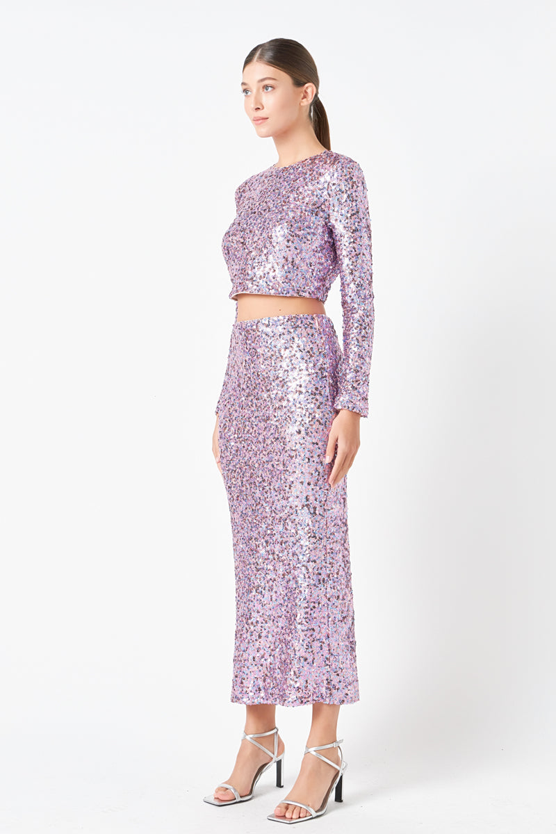 ENDLESS ROSE - Sequins Maxi Skirt - SKIRTS available at Objectrare