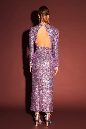 ENDLESS ROSE - Sequined Open Back Top - TOPS available at Objectrare