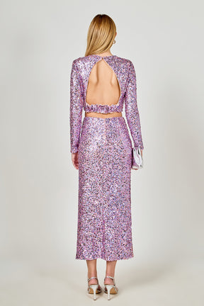ENDLESS ROSE - Sequined Open Back Top - TOPS available at Objectrare