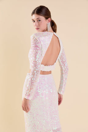 ENDLESS ROSE - Sequins Open Back Top - TOPS available at Objectrare