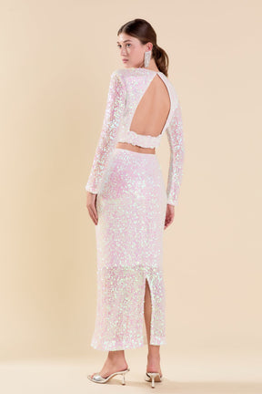 ENDLESS ROSE - Sequins Open Back Top - TOPS available at Objectrare