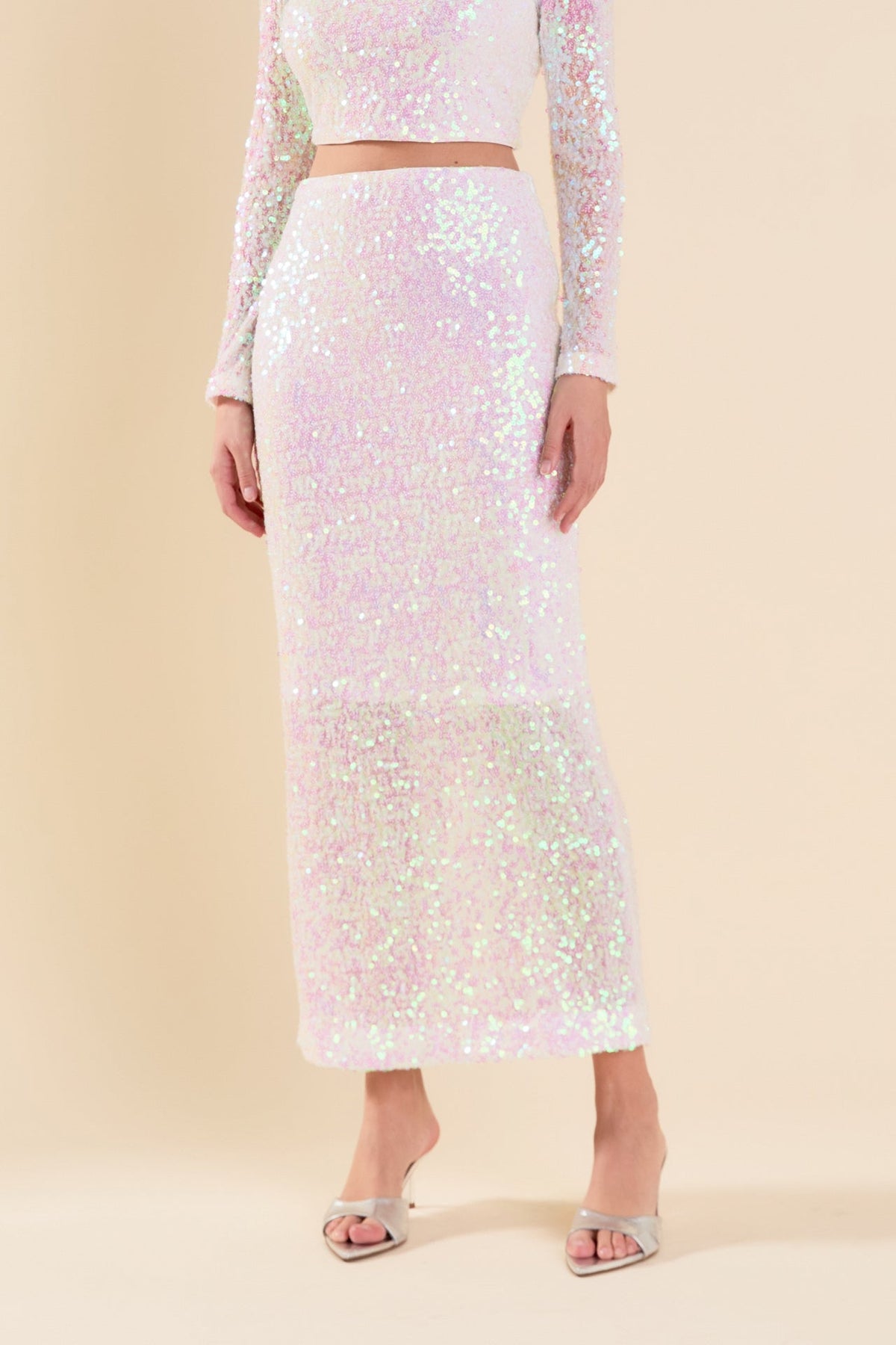 ENDLESS ROSE - Sequins Maxi Skirt - SKIRTS available at Objectrare