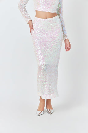 ENDLESS ROSE - Endless Rose - Sequins Maxi Skirt - SKIRTS available at Objectrare