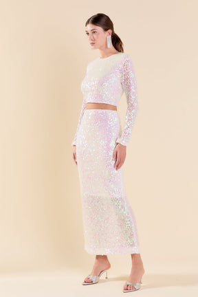 ENDLESS ROSE - Sequins Maxi Skirt - SKIRTS available at Objectrare