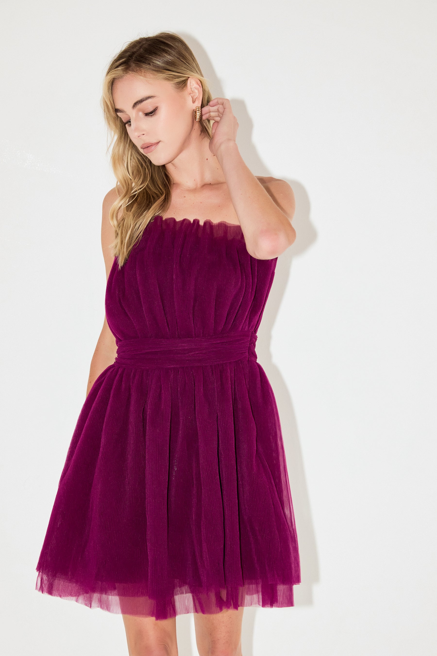ENDLESS ROSE - Strapless Mini Tulle Dress - DRESSES available at Objectrare