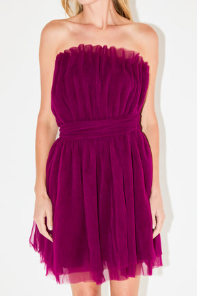 ENDLESS ROSE - Strapless Mini Tulle Dress - DRESSES available at Objectrare