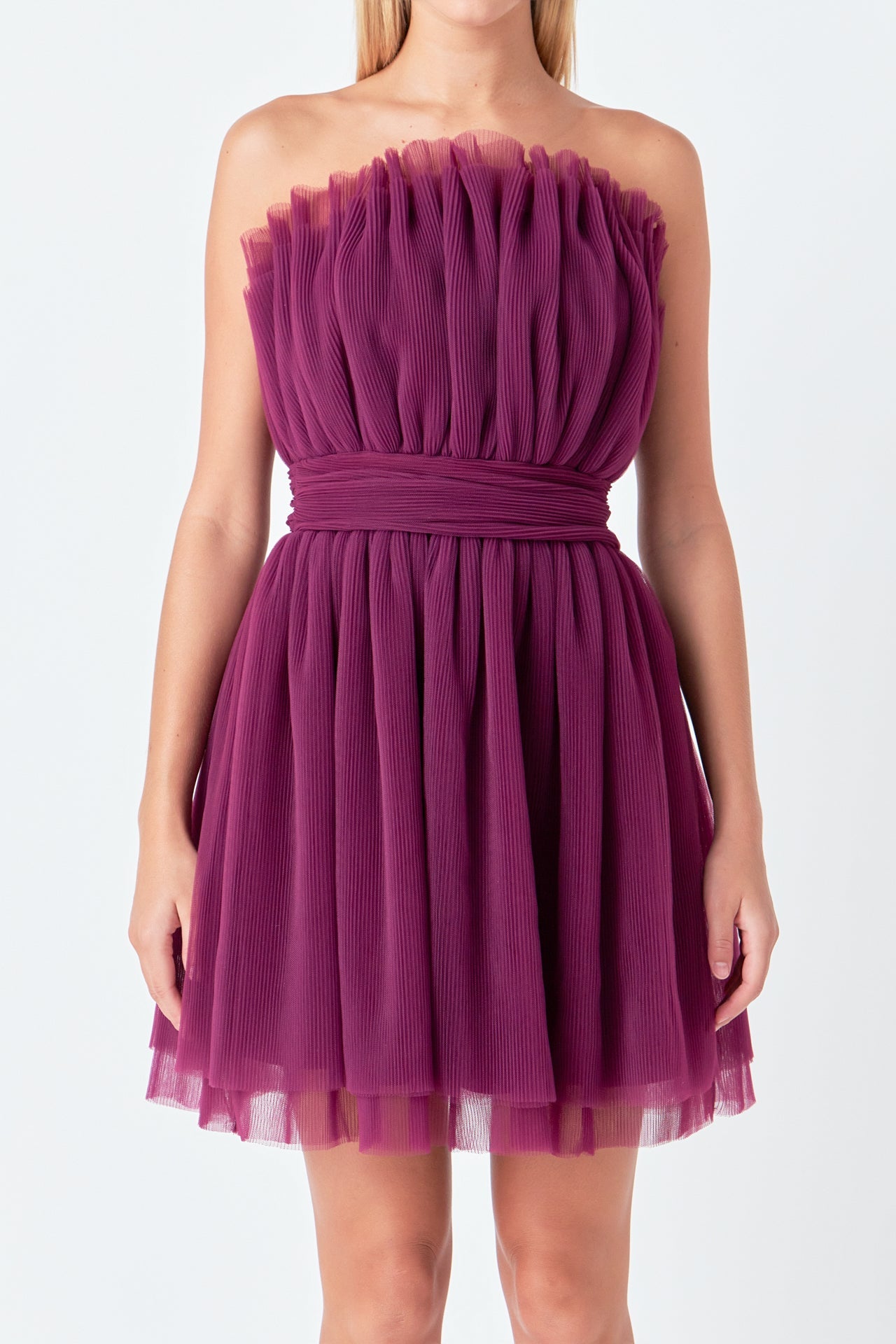ENDLESS ROSE - Strapless Mini Tulle Dress - DRESSES available at Objectrare