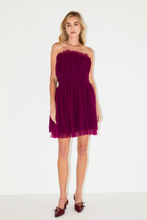 ENDLESS ROSE - Strapless Mini Tulle Dress - DRESSES available at Objectrare