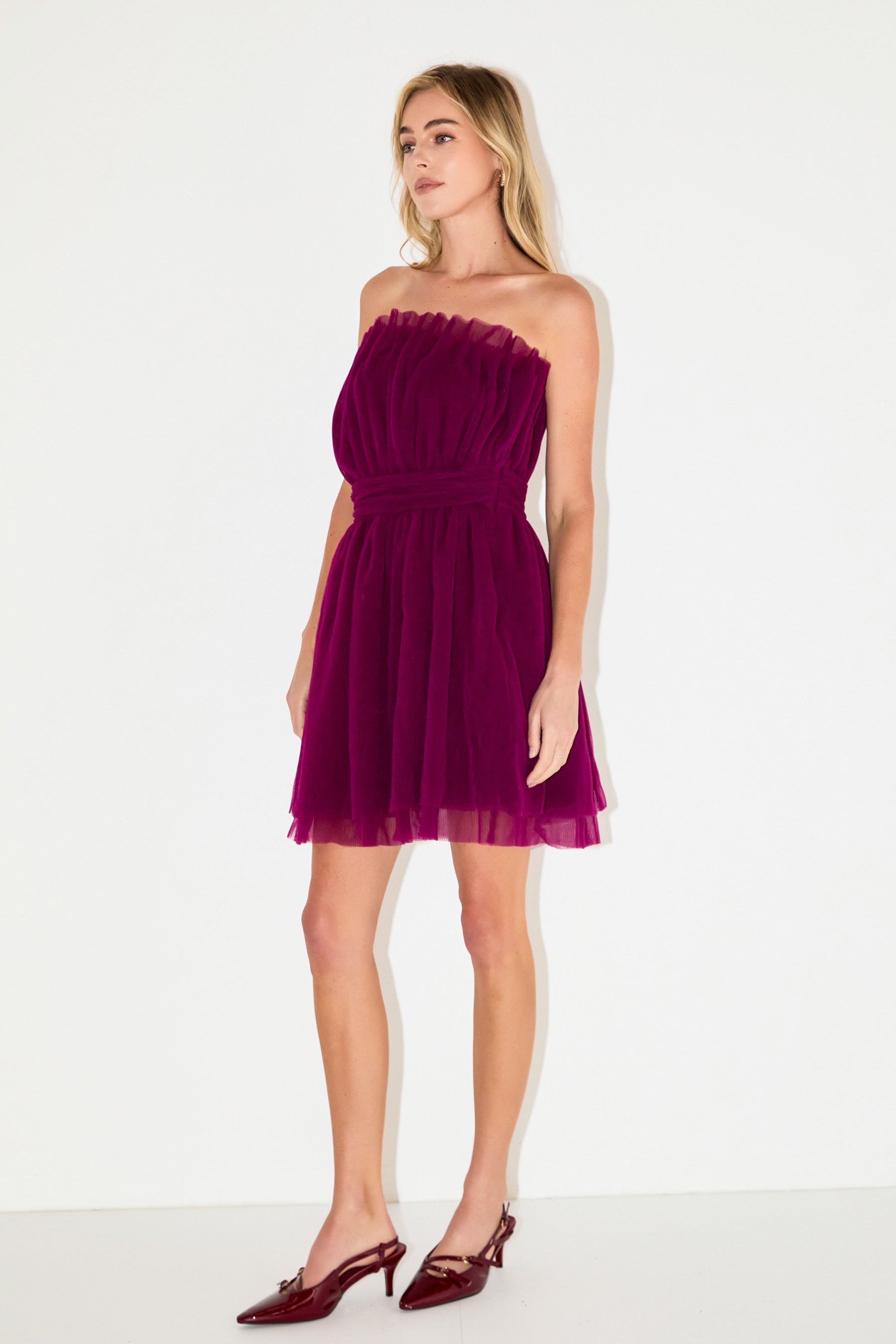 ENDLESS ROSE - Strapless Mini Tulle Dress - DRESSES available at Objectrare